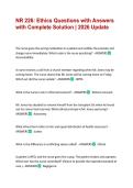 NR 226&colon; Ethics Questions with Answers with Complete Solution &vert; 2026 Update