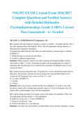 NSG552 EXAM 2 Actual Exam 2026&sol;2027 Complete Questions and Verified Answers with Detailed Rationales Psychopharmacology Grade A 100&percnt; Correct Pass Guaranteed - A&plus; Graded