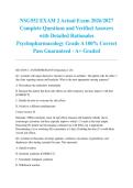 NSG552 EXAM 2 Actual Exam 2026&sol;2027 Complete Questions and Verified Answers with Detailed Rationales Psychopharmacology Grade A 100&percnt; Correct Pass Guaranteed - A&plus; Graded