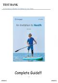 Test Bank  &ndash; An Invitation to Health &lpar;21st Edition&rpar; Tunks &vert; All Chapters Covered &vert; Rated A&plus; &vert; Latest Edition