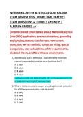 NEW MEXICO EE 98 ELECTRICAL CONTRACTOR PRACTICE EXAM 2025 2026 NEWEST UPDATE REAL EXAM QUESTIONS AND CORRECT ANSWERS GRADE A&plus; ULTIMATE STUDY BUNDLE
