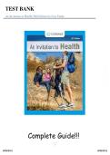 Test Bank  &ndash; An Invitation to Health &lpar;20th Edition&rpar; Tunks &vert; All Chapters Covered &vert; Rated A&plus; &vert; Latest Edition