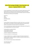 Lehne Pharmacology Multiple choice Questions and answers &vert; Updated RATED A&plus; &vert; 2026