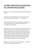NC PERMIT CERTIFICATION EVALUATION 2026 FULL QUESTIONS WITH SOLUTIONS