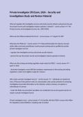 Private Investigator &lpar;PI&rpar; Exam&comma; 2026 &ndash; Security and Investigations Study and Review Material