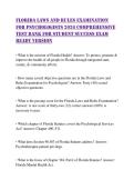 Florida Laws and Rules Examination for Psychologists 2026 Comprehensive Test Bank for Student Success Exam Ready Version