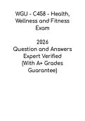 WGU C458 Health&comma; Wellness & Fitness 2026 &vert; Test Prep & Study Guide