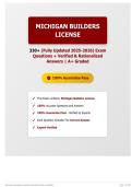 Michigan Builders License 330&plus; &lpar;Fully Updated 2026&sol;2027&rpar; Exam Questions &plus; Verified & Rationalized Answers A&plus; Graded