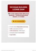 Michigan Builders License Exam 750&plus; &lpar;Fully Updated 2026&sol;2027&rpar; Exam Questions &plus; Verified & Rationalized Answers A&plus; Graded