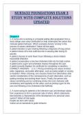 NUR3632 FOUNDATIONS EXAM 3 STUDY WITH COMPLETE SOLUTIONS UPDATED