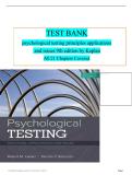 Test Bank for Psychological Testing&colon; Principles&comma; Applications&comma; and Issues&comma; 9th Edition by Robert M&period; Kaplan & Dennis P&period; Saccuzzo &vert; ISBN&colon; 9781337098137 &vert; Verified Chapters 1-21 Complete &vert; A&plus; Grade &vert; Downloadable PDF