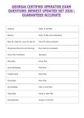 GEORGIA CERTIFIED OPERATOR EXAM QUESTIONS &vert;NEWEST UPDATED SET 2026 &vert;GUARANTEED ACCURATE