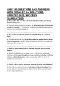 UNIV 101 QUESTIONS AND ANSWERS WITH DETAILED A&plus; SOLUTIONS&comma; UPDATED 2026&comma; SUCCESS GUARANTEED