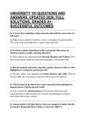 UNIVERSITY 101 QUESTIONS AND ANSWERS&comma; UPDATED 2026&comma; FULL SOLUTIONS&comma; GRADED A&plus;&comma; SUCCESSFUL OUTCOMES
