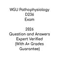 WGU D236 Pathophysiology 2026 &vert; Study Guide & Test Prep