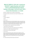 BIOL251 MODULE AND LAB 1 Actual Exam 2026&sol;2027 Complete Questions and Verified Answers with Detailed Rationales Human Anatomy & Physiology I with Lab Grade A 100&percnt; Correct Pass Guaranteed - A&plus; Graded