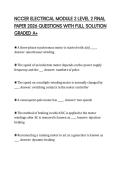 NCCER ELECTRICAL MODULE 2 LEVEL 2 FINAL PAPER 2026 QUESTIONS WITH FULL SOLUTION GRADED A&plus;