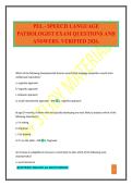 PEL - SPEECH LANGUAGE PATHOLOGIST EXAM QUESTIONS AND ANSWERS&period; VERIFIED 2026