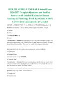 BIOL251 MODULE AND LAB 1 Actual Exam 2026&sol;2027 Complete Questions and Verified Answers with Detailed Rationales Human Anatomy & Physiology I with Lab Grade A 100&percnt; Correct Pass Guaranteed - A&plus; Graded