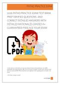 2026 PATHO PRACTICE EXAM TEST BANK  PREP VERIFIED QUESTIONS  AND  CORRECT DETAILED ANSWERS WITH  DETAILED RATIONALES GRADED A&plus;  GUARANTEED PASS ACE YOUR EXAM 