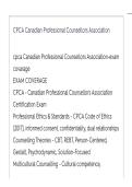 CPCA Canadian Professional Counsellors Association Exam ACTUAL EXAM ALL QUESTIONS AND CORRECT ANSWERS LATEST UPDATE THIS YEAR-JUST RELEASED&period;pdf
