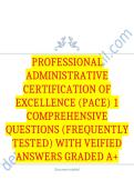 Professional Administrative Certification of Excellence &lpar;PACE&rpar; 1 Comprehensive Questions &lpar;Frequently Tested&rpar; with Veified Answers Graded A&plus;
