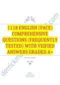 1118 ENGLISH &lpar;PACE&rpar; Comprehensive Questions &lpar;Frequently Tested&rpar; with Veified Answers Graded A&plus;