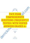 PACE exam Comprehensive Questions &lpar;Frequently Tested&rpar; with Veified Answers Graded A&plus; Package Deal