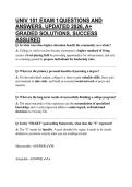 UNIV 101 EXAM 1 QUESTIONS AND ANSWERS&comma; UPDATED 2026&comma; A&plus; GRADED SOLUTIONS&comma; SUCCESS ASSURED
