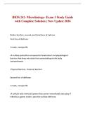 BIOS 242- Microbiology- Exam 3 Study Guide with Complete Solution &vert; New Update 2026 
