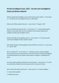 Private Investigator Exam&comma; 2026 &ndash; Security and Investigations Study and Review Material