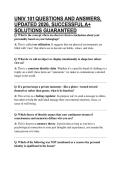 UNIV 101 QUESTIONS AND ANSWERS&comma; UPDATED 2026&comma; SUCCESSFUL A&plus; SOLUTIONS GUARANTEED