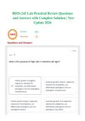 BIOS-242 Lab Practical Review Questions and Answers with Complete Solution &vert; New Update 2026 