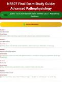 NR507 Final Exam Study Guide  Advanced Pathophysiology 150&plus; &lpar;Latest 2025-2026 Edition&rpar; 100&percnt; Verified Q&A &plus; Answer Key Solutions