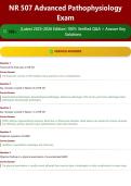 NR 507 Advanced Pathophysiology Exam 150&plus; &lpar;Latest 2025-2026 Edition&rpar; 100&percnt; Verified Q&A &plus; Answer Key Solutions