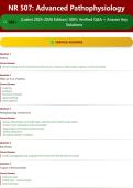NR 507  Advanced Pathophysiology 160&plus; &lpar;Latest 2025-2026 Edition&rpar; 100&percnt; Verified Q&A &plus; Answer Key Solutions