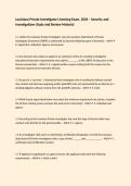 Louisiana Private Investigator Licensing Exam&comma; 2026 &ndash; Security and Investigations Study and Review Material