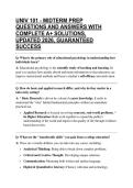 UNIV 101 - MIDTERM PREP QUESTIONS AND ANSWERS WITH COMPLETE A&plus; SOLUTIONS&comma; UPDATED 2026&comma; GUARANTEED SUCCESS