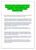 NETSUITE ERP CONSULTANT EXAM QUESTIONS  AND ANSWERS  WITH  CORRECT  SOLUTIONS 100&percnt; UPDATED 2026