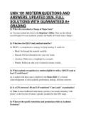 UNIV 101 MIDTERM QUESTIONS AND ANSWERS&comma; UPDATED 2026&comma; FULL SOLUTIONS WITH GUARANTEED A&plus; GRADING