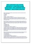 AWS CERTIFIED SOLUTIONS ARCHITECT CHAPTER EXAMS QUESTIONS  AND ANSWERS WITH CORRECT  SOLUTIONS UPDATED