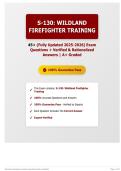 S-130 Wildland Firefighter Training 45&plus; &lpar;Fully Updated 2026&sol;2027&rpar; Exam Questions &plus; Verified & Rationalized Answers A&plus; Graded