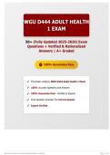 WGU D444 Adult Health 1 Exam 50&plus; &lpar;Fully Updated 2025-2026&rpar; Exam Questions &plus; Verified & Rationalized Answers   A&plus; Graded