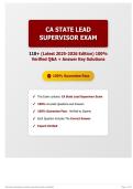 CA State Lead Supervisor Exam 110&plus; &lpar;Latest 2025-2026 Edition&rpar; 100&percnt; Verified Q&A &plus; Answer Key Solutions