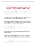 WGU C207 Data Driven Decision Making with Questions Complete Solutions &vert; 100&percnt; Correct