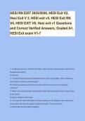 HESI RN EXIT 2025&sol;2026&comma; HESI Exit V2&comma; Hesi Exit V 3&comma; HESI exit v5&comma; HESI Exit RN V4&comma; HESI EXIT V6&comma; Hesi exit v1 Questions and Correct Verified Answers&comma; Graded A&plus;&comma; HESI Exit exam V1-7