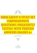 NIHSS Group D study set Comprehensive Questions &lpar;Frequently Tested&rpar; with Verified Answers Graded A&plus; Package Deal