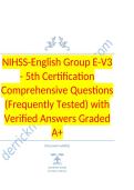 NIHSS Group D study set Comprehensive Questions &lpar;Frequently Tested&rpar; with Verified Answers Graded A&plus;