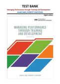 Managing Performance through Training and Development Test Bank 8th Edition &vert; Saks & Haccoun &vert; All Chapters