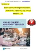 TEST BANK HUMAN RESOURCES MANAGEMENT IN CANADA DESSLER G&period;&comma; COLE N 15th Canadian Edition